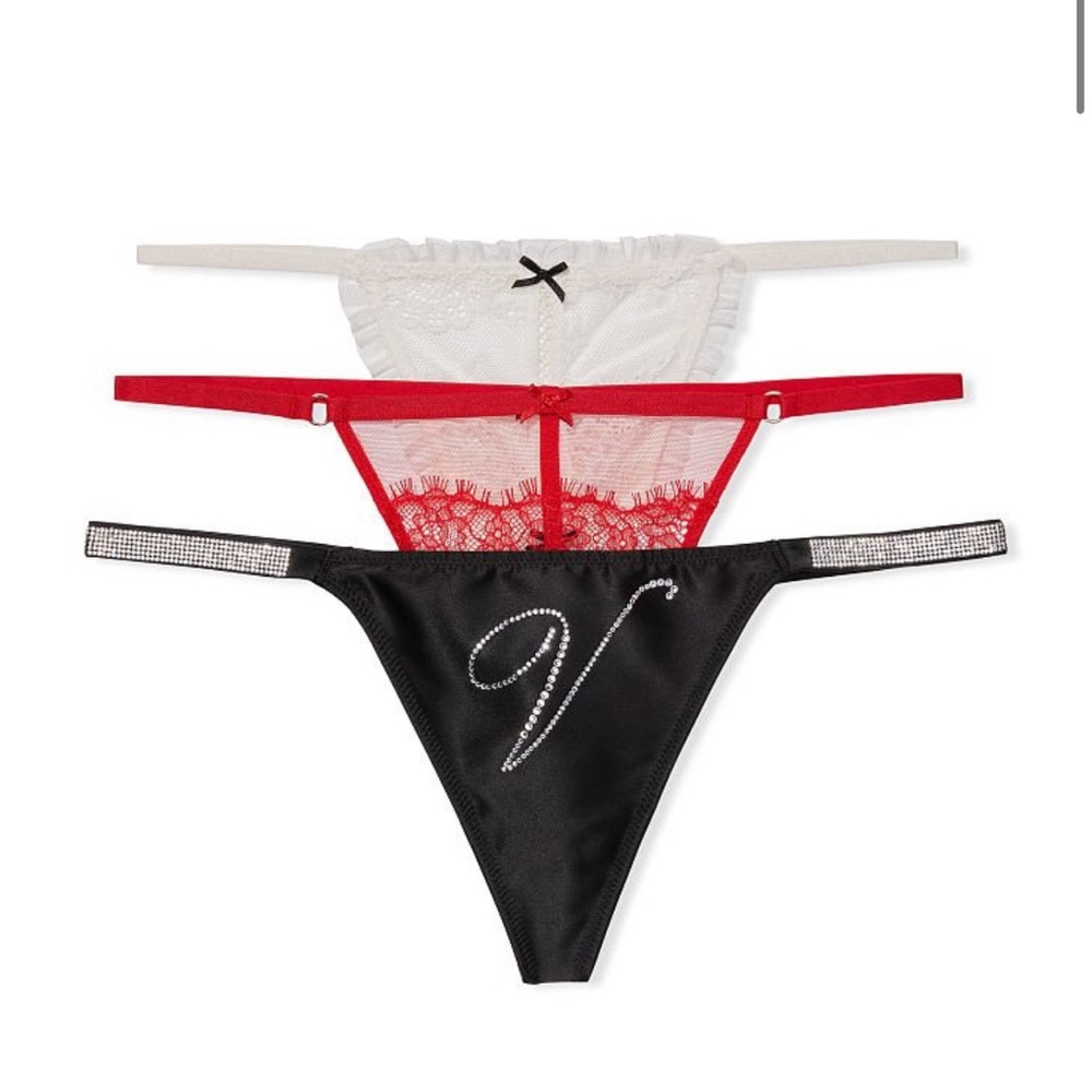 NWT Victoria Secret Box Panty Set of 3 V-Strings